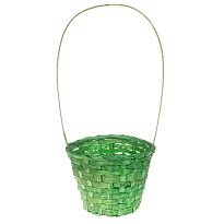 Корзина (бамбук) d13*h9,5*hh28см круг зеленый