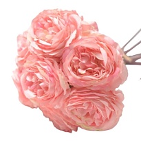 Камелия в букете искусственная 7 голов h22см розовый