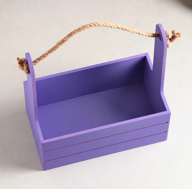 Ящик деревянный для декора 29*18*33см фиолетовый
