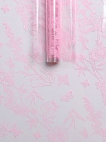 Пленка прозрачная 60см 40мкр Ласточки розовый жемчуг