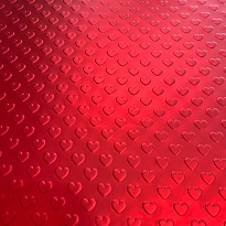 Пленка металл 58*58см "Сердечки 3D" 10 листов бордо