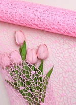 Сетка Крошет Ажурный 50см*4,5м розово-светлый