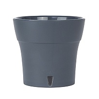Горшок Дали Софт d22 h20см 5л с вкладкой пластик антрацитовый