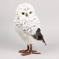 Фигурка декоративная Сова 14*14 h31см белый серый