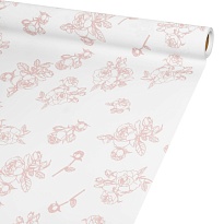 Пленка матовая 58см*10м 65мкр Бутоны роз светло-розовый