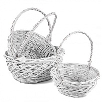 Корзина (ива) d30*h15*hh32см круг белый