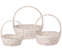 Корзина (ива) d35*h13*hh37см круг белый