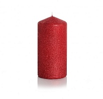Свеча колонна Bartek, Кристалл, блеск d6*h13см, красный