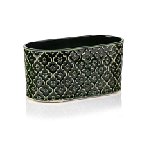 Кашпо овал Polnix Vintage d25*13 h12см керамика зеленый