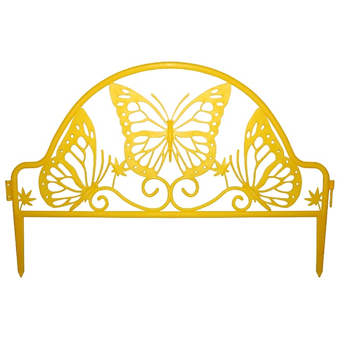 Забор декоративный Listok Бабочки 50*h31см пластик желтый 