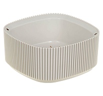 Кашпо Стрип d20*20 h9,1см 1,6л с вкладкой пластик кремовый