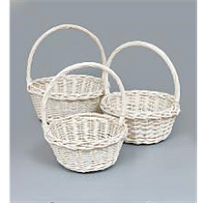 Корзина (ива) d27*h12*hh27см круг белый