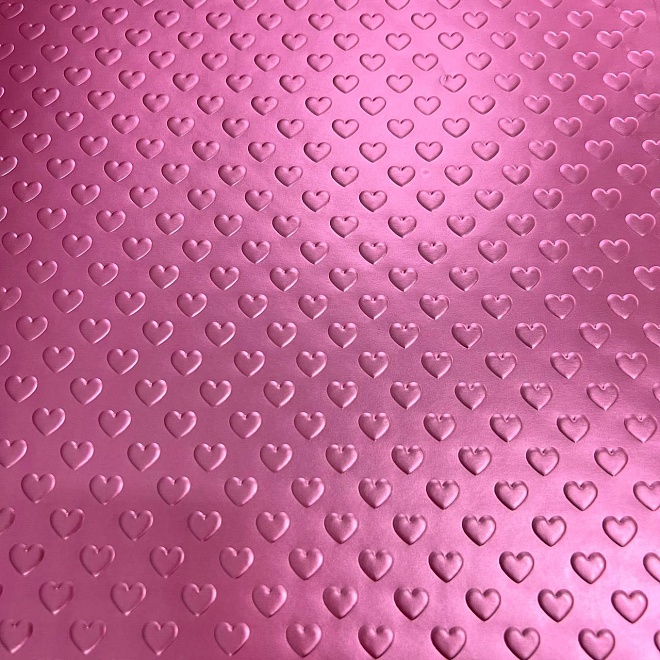 Пленка металл 58*58см "Сердечки 3D" 10 листов розовый