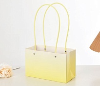 Пакет для цветов 10*13*22см Градиент пастельно-желтый 