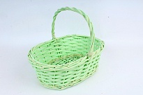 Корзина плетеная (ива) d30*21*h12*hh25см овал светло-салатовый