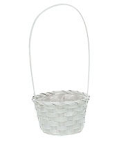 Корзина (бамбук) d13*h9,5*hh28см круг белый