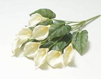 Каллы в букете искусственные 9 голов h50см кремовый