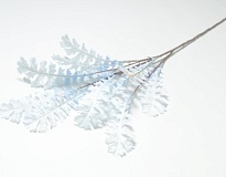 Зелень, ветка искусственная, Резная, h116см, голубой