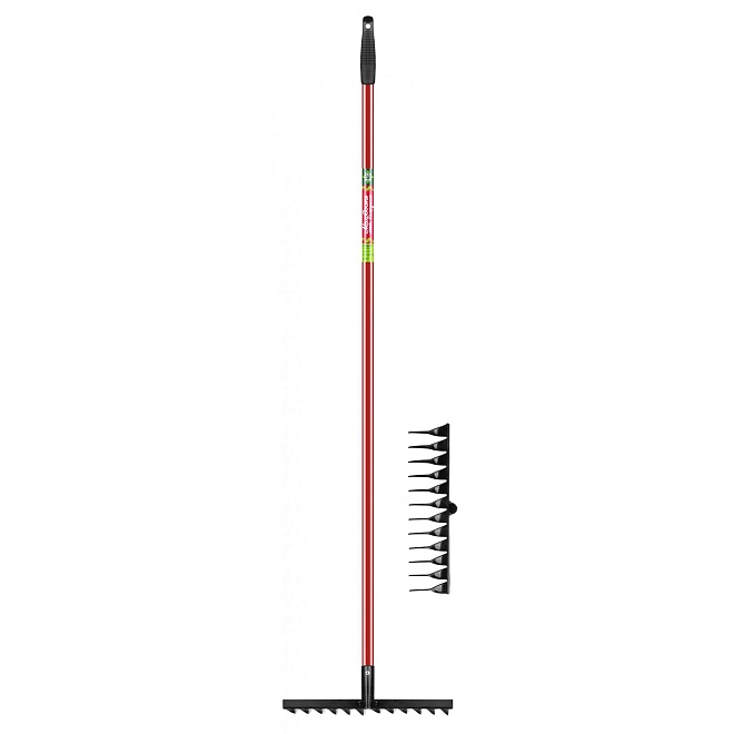 Грабли стальные 36 h148см 12 витых зубьев металлический черенок 