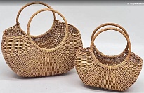 Корзина (ротанг) d20*10*h8*10*hh19см сумка медово-коричневый