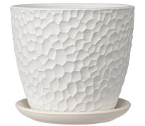 Горшок Бутон Манго d21 h21см 5,4л с поддоном бетон белый