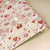 Бумага крафт 60см*10м 70г/м2 От всего сердца