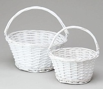 Корзина (ива) d30*h15*hh27см круг белый