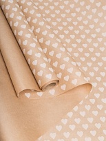 Бумага крафт 70см*10м 70г/м2 Сердца белый