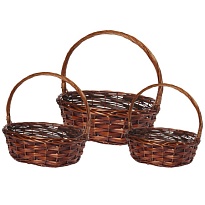 Корзина (ива) d46*36*h16*hh42см овал коричневый