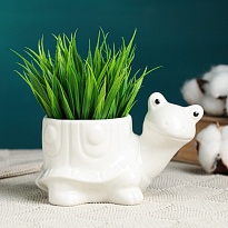 Горшок Черепашка d8,5 h9см 0,18л белый