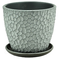 Горшок Бутон Манго d18 h15см 2,8л с поддоном бетон серый