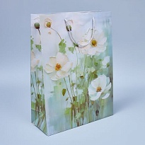 Пакет подарочный 40*30*12см Цветочная акварель 