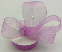 Лента органза 25мм*25ярд дикая роза