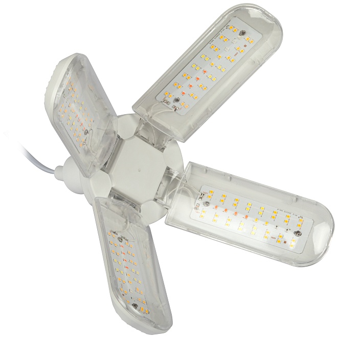 Фитолампа ЭРА 4-х лепестковая настраиваемая полный спектр 36Вт Е27