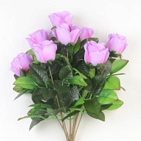 Роза искусственная 9голов h50см сиреневый