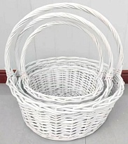 Корзина (ива) d33*h15*hh27см круг белый