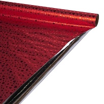 Пленка блестящая, 50см*5м, Сердечки красный