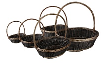 Корзина плетеная (ива) d54*41*h18*hh55см коричневый