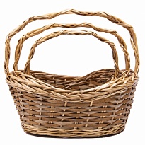Корзина плетеная (ива) d30*19*h14*hh28см овал коричневый