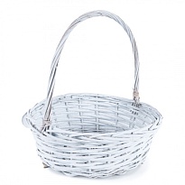 Корзина (ива) d36*h14*hh41см круг белый