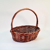 Корзина плетеная (ива) d45*35*37*27*h13*hh41см коричневый 
