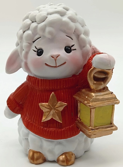 Фигурка декоративная Овечка 8см 