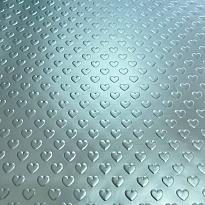 Пленка металл 58*58см "Сердечки 3D" 10 листов голубой