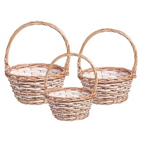 Корзина (ива) d24*h13,5*hh33см круг бело-кремовый