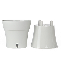 Горшок Дали Софт d13,5 h12,5см 1,2л с вкладкой пластик серый