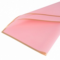 Пленка матовая 58*58см с золотой каймой 20 листов розовый щербет
