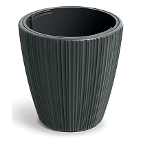 Кашпо Prosperplast ORO d39 h40см 20л с вкладкой пластик темно-серый