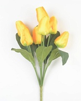 Тюльпан в букете, искусственный, 7 голов, желтый
