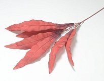 Зелень, ветка искусственная, Лавр, h110см, красный