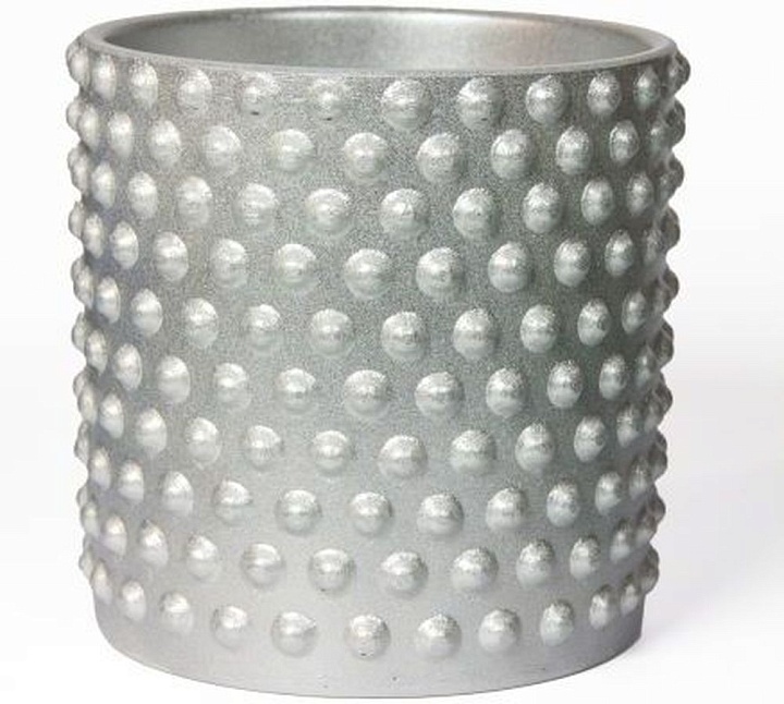 Кашпо Цилиндр Драже d15 h15см 1.8л бетон серебряный